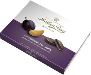 Продуктови Категории Шоколади Anthon Berg Бисквитки със слива и мадейра обвити в тъмен шоколад 105 гр